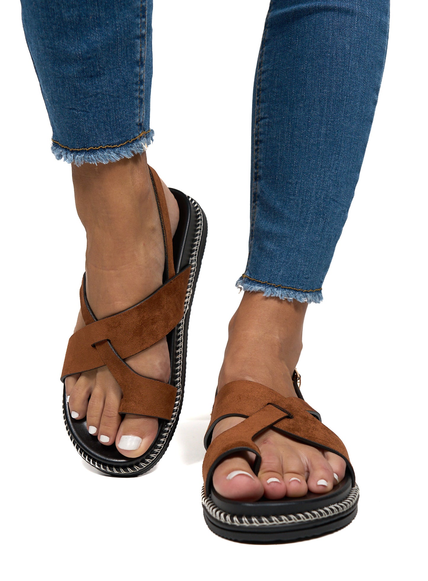 Sandale claquette Eleni / Camel / 36 - SANDALE CLAQUETTE femme Influence Réunion.