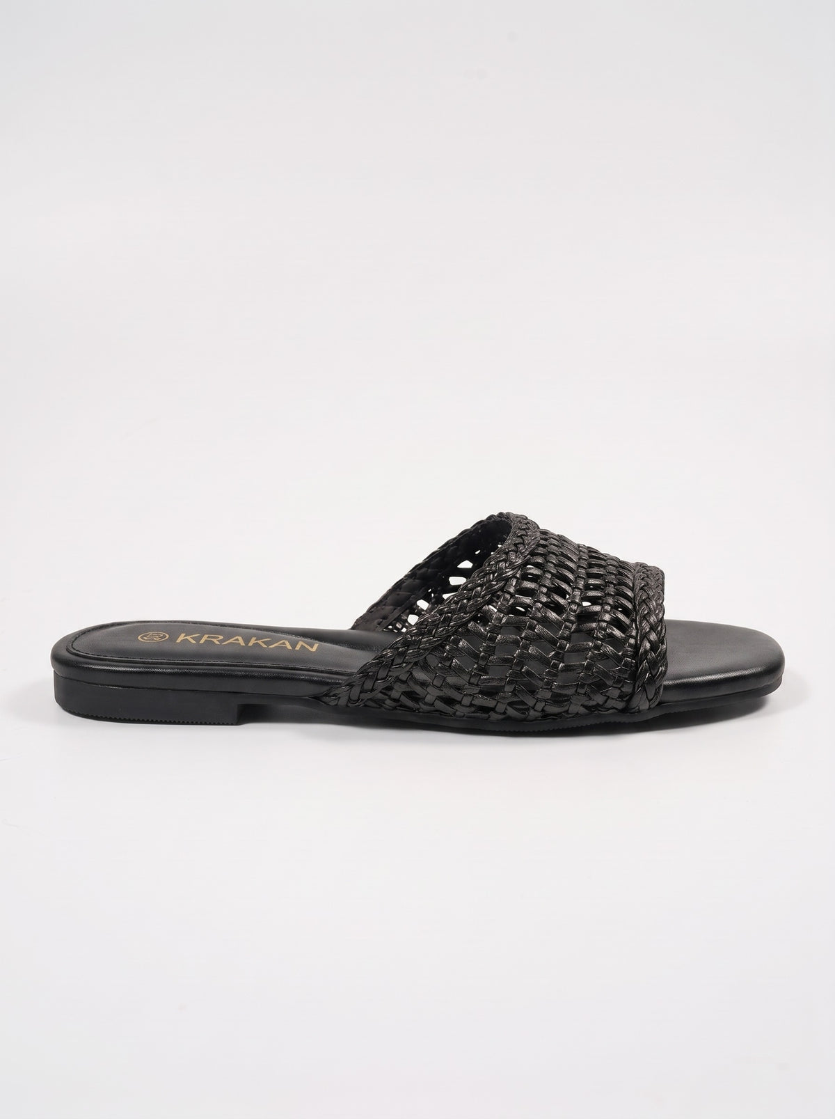 Mule Plat Adriana coloris Noir vue de profil