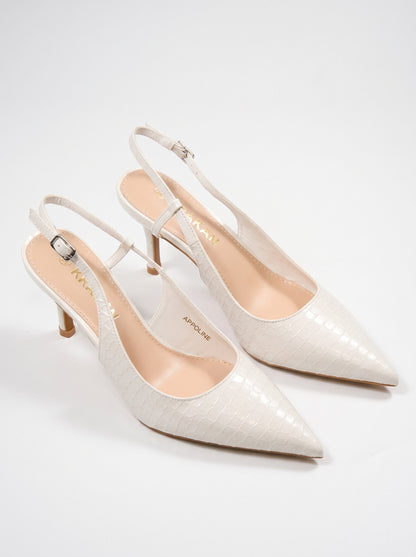 Escarpin Appoline coloris Blanc vue trois-quarts
