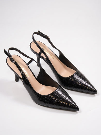 Escarpin Appoline coloris Noir vue trois-quarts