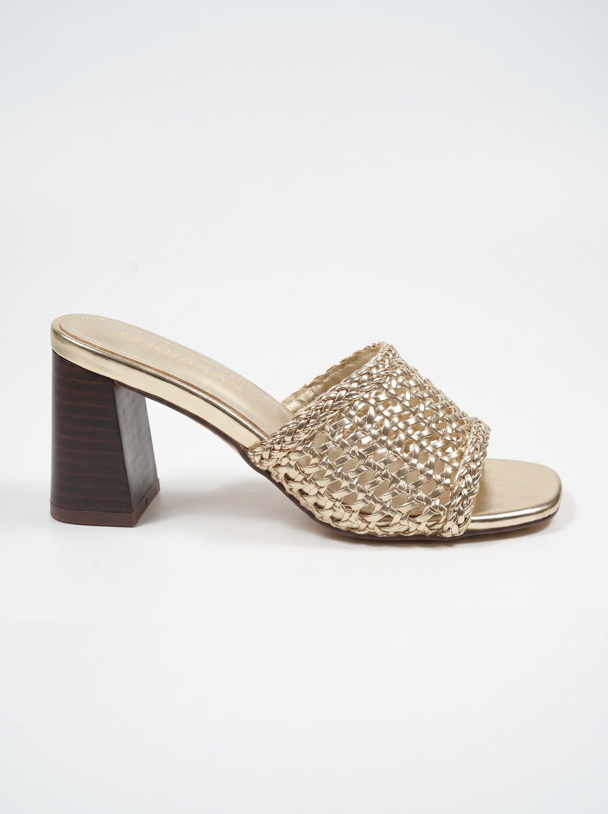 Mule Talon Awa coloris Doré vue de profil