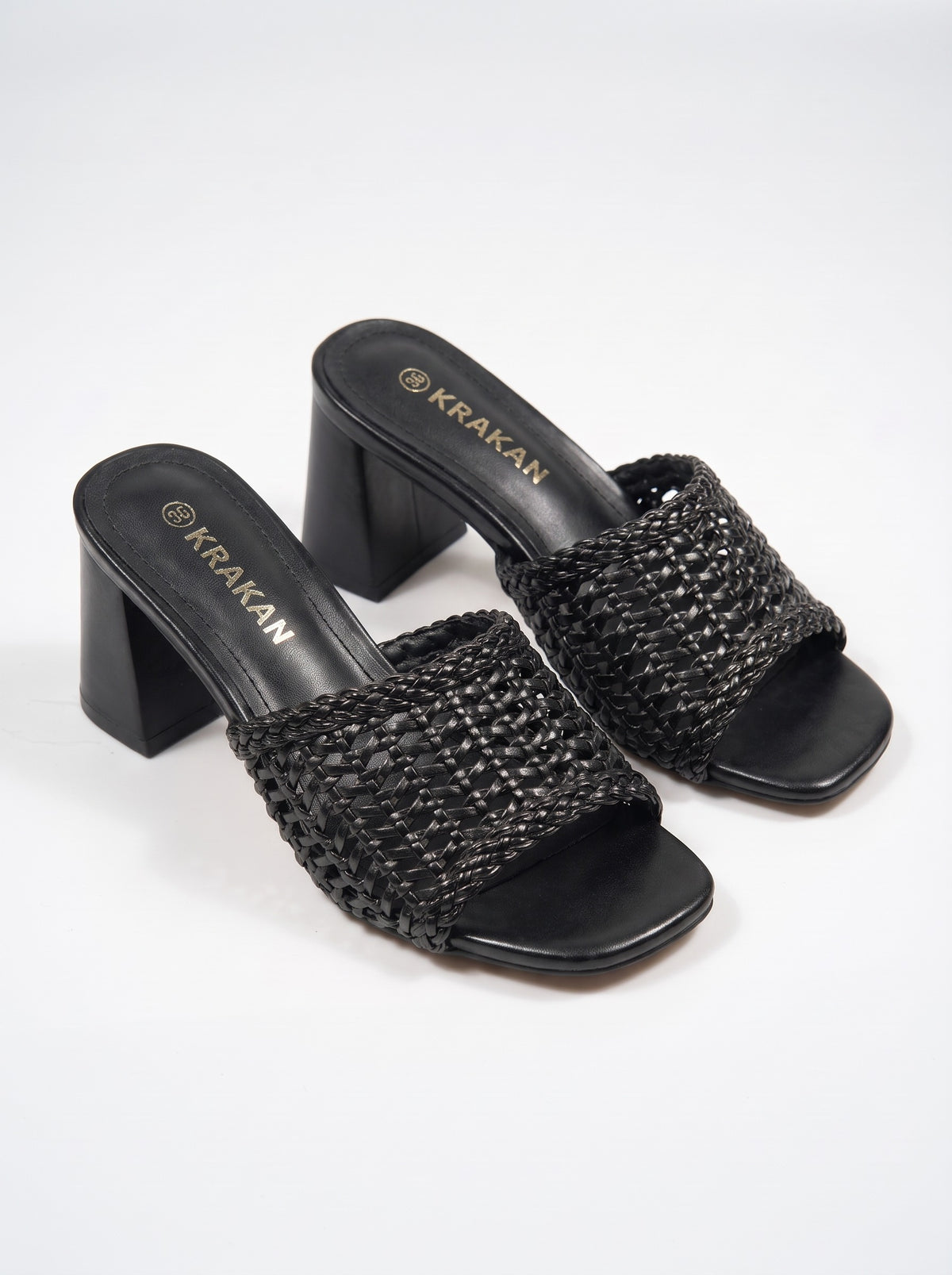 Mule Talon Awa coloris Noir vue trois-quarts