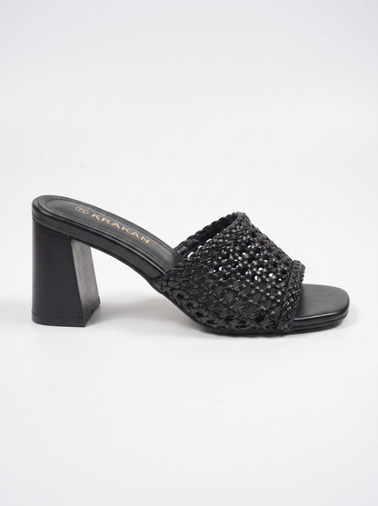 Mule Talon Awa coloris Noir vue de profil