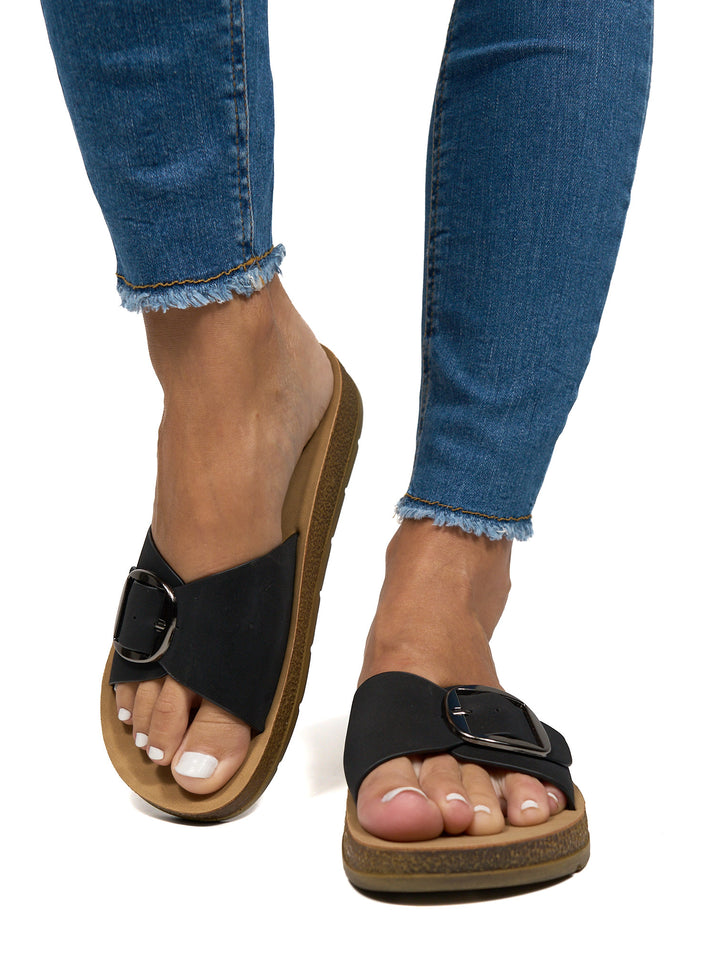 Mule confort Ayla noire — mule hiver femme confort Influence Réunion