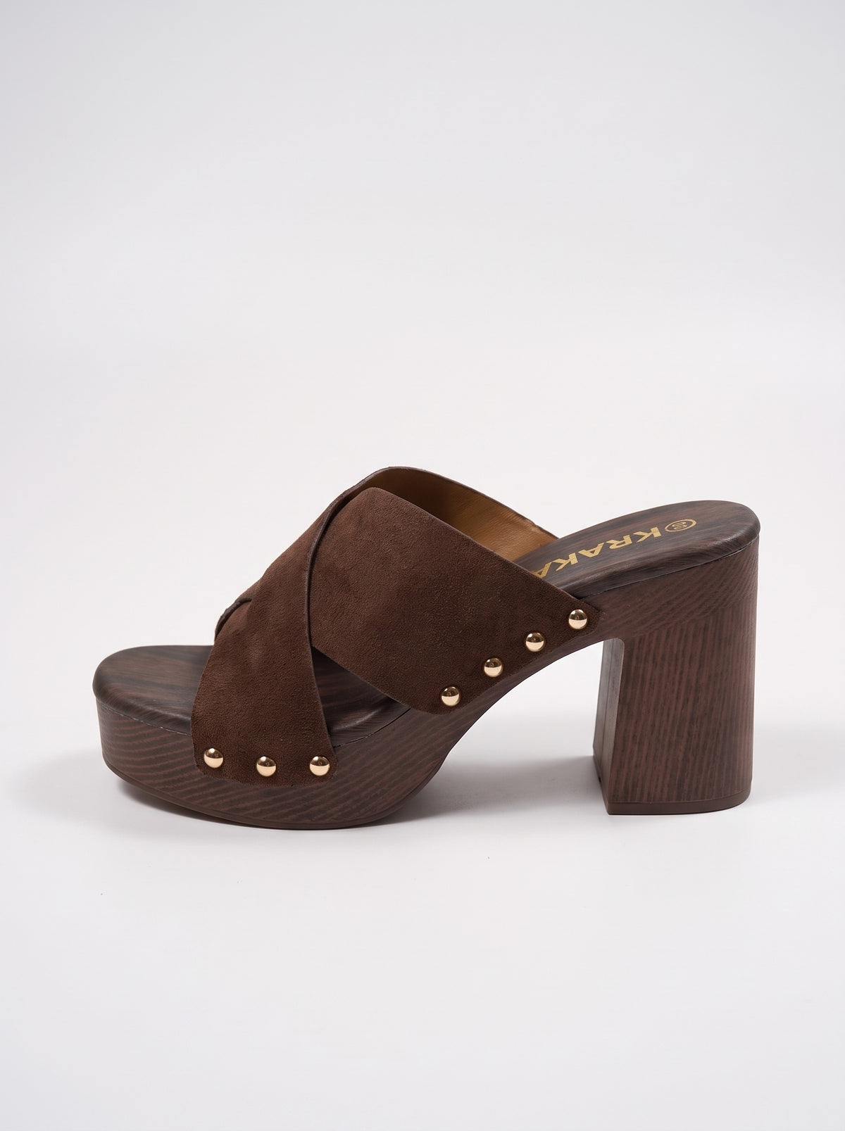 Mule Talon Carenza coloris Choco vue de profil