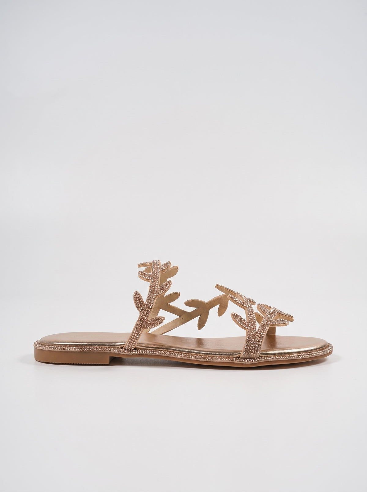Mule Plat Estella coloris Champagne vue de profil