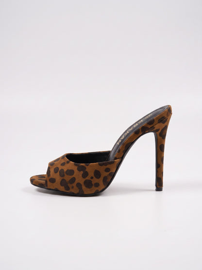 Mule Talon Everly-2 coloris Leopard vue de profil