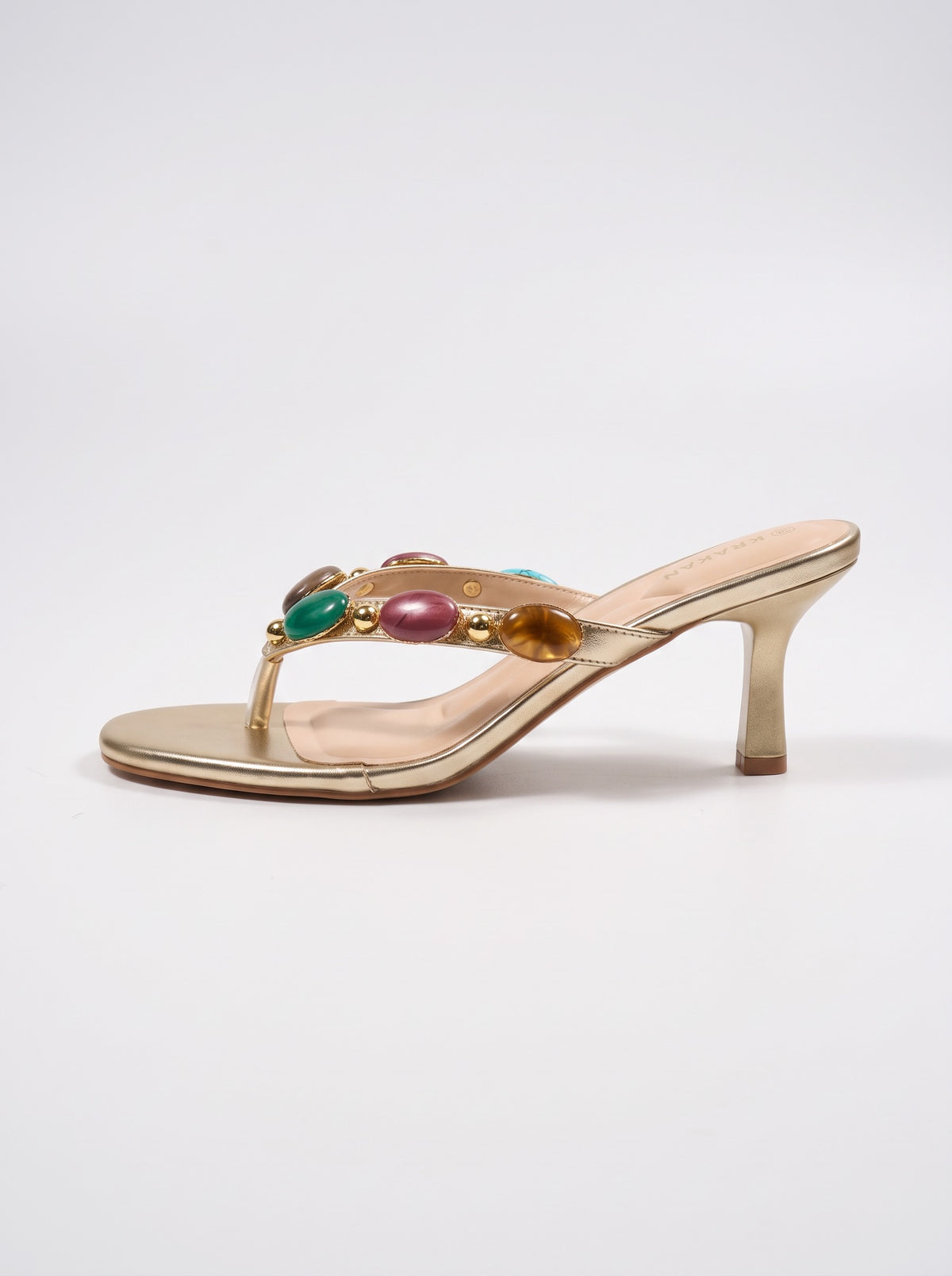 Mule Talon Fiorenza coloris Doré vue de profil