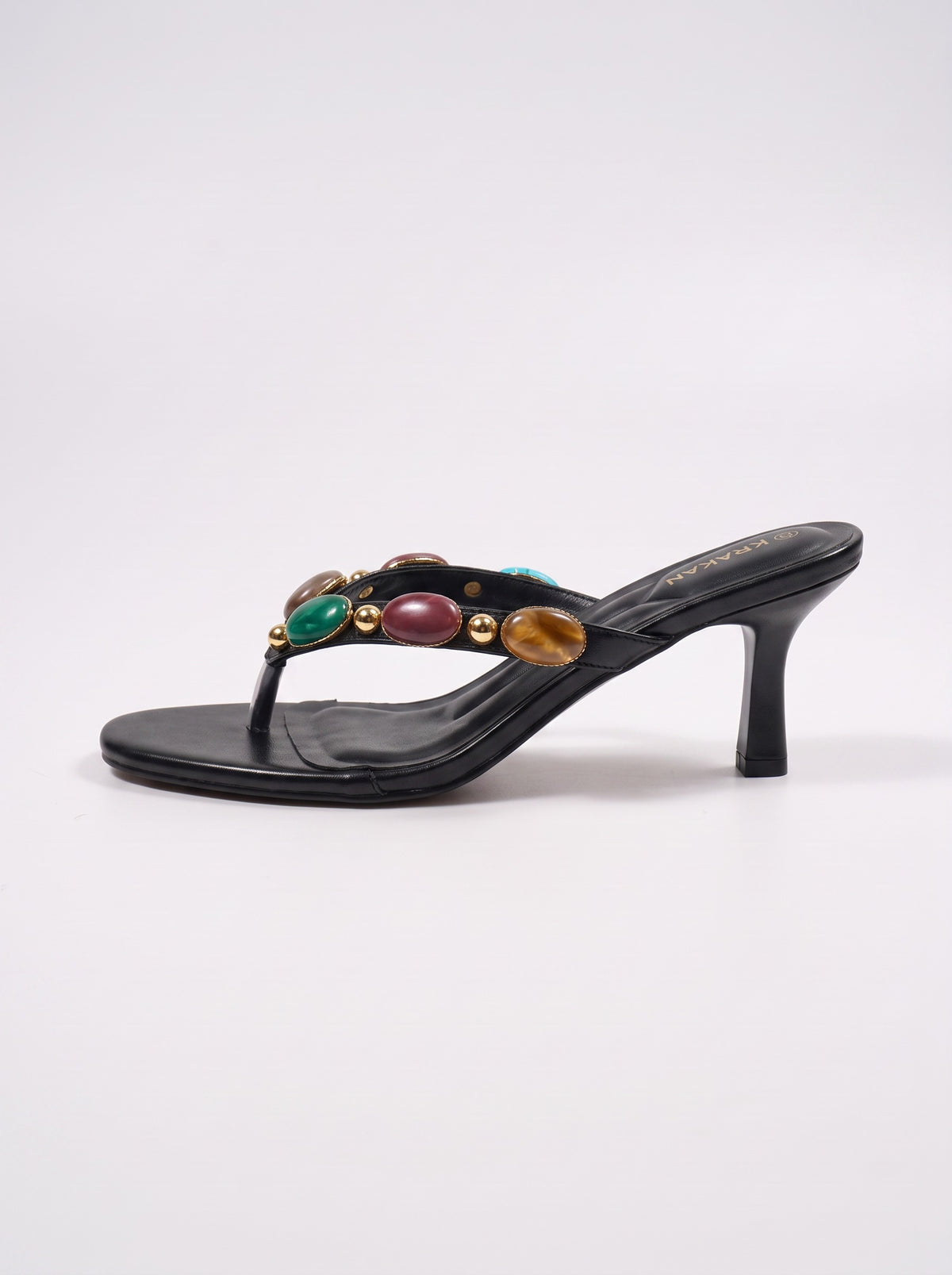 Mule Talon Fiorenza coloris Noir vue de profil