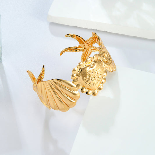 Jonc coquillages dorés ouvrant