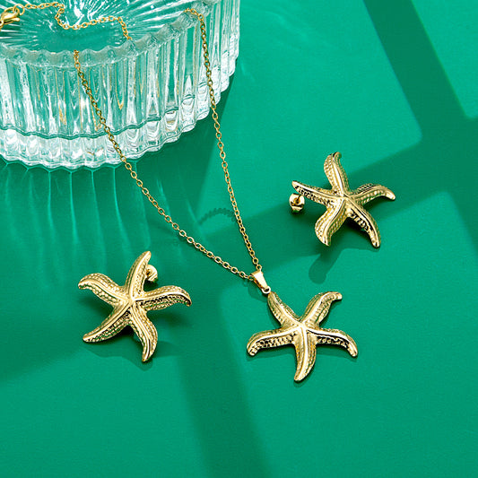Parure étoile de mer dorée