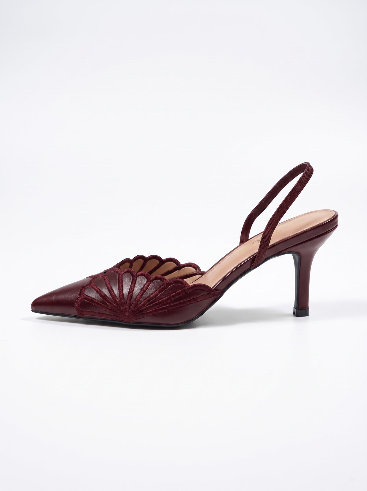 Mule Talon Margaux coloris Bordeaux vue de profil