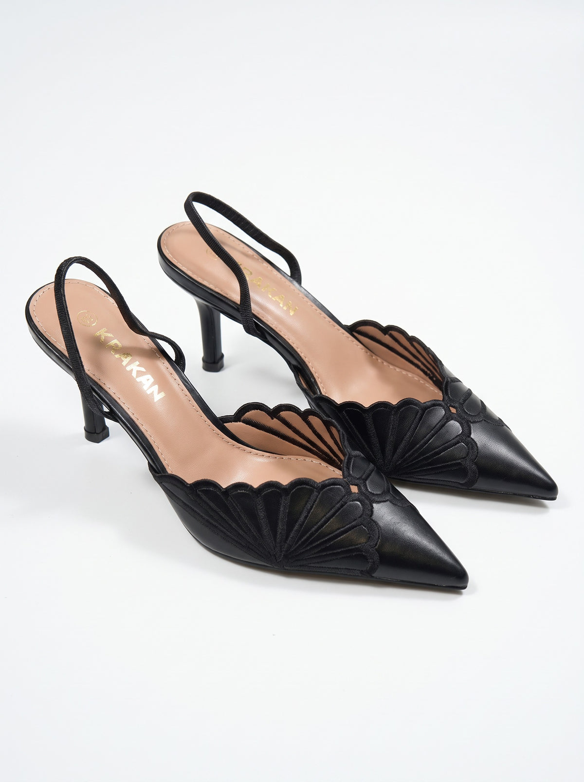Mule Talon Margaux coloris Noir vue trois-quarts