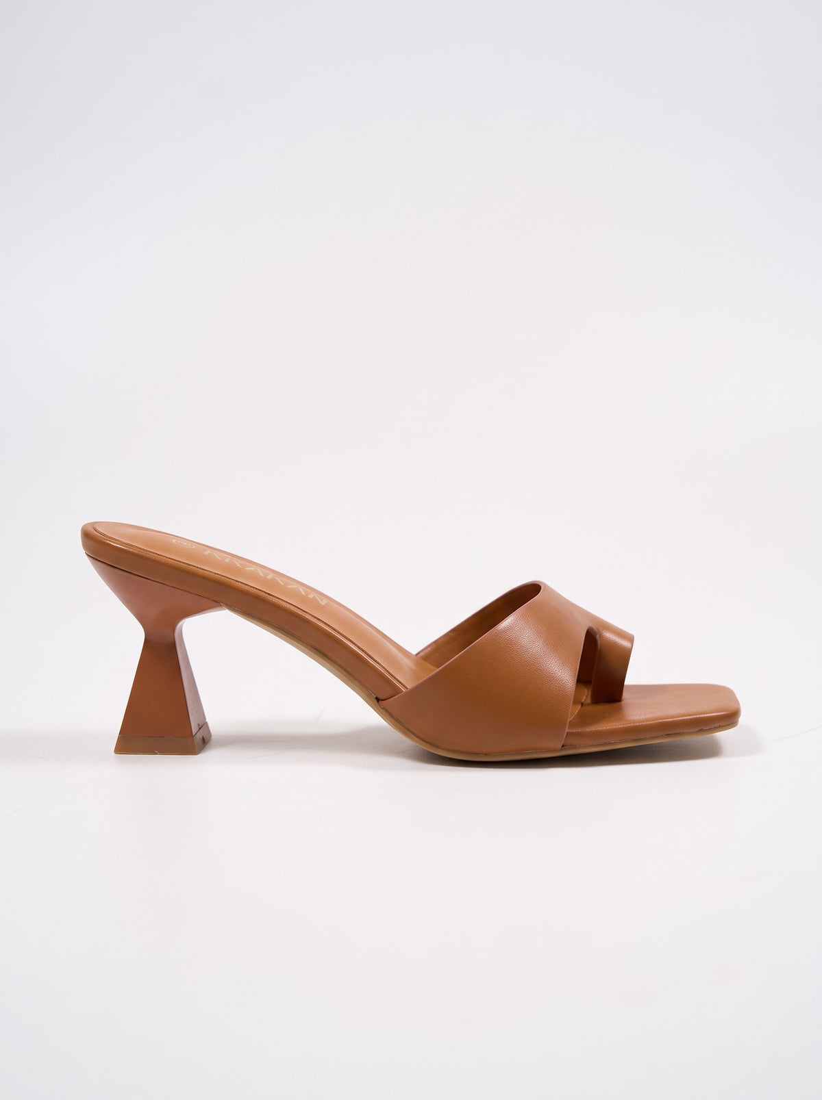Mule Talon Milie-2 coloris Camel vue de profil
