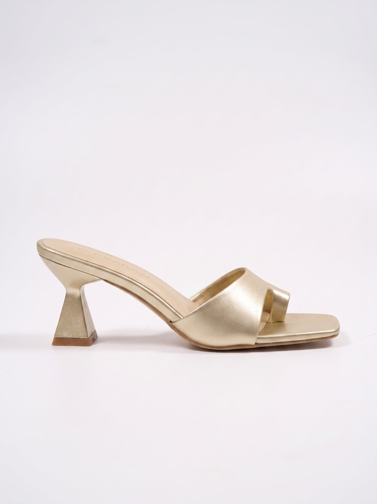 Mule Talon Milie-2 coloris Doré vue de profil