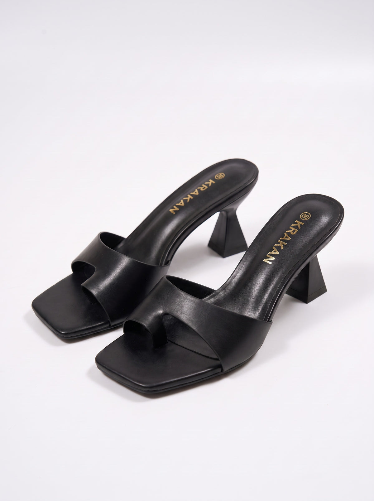 Mule Talon Milie-2 coloris Noir vue trois-quarts