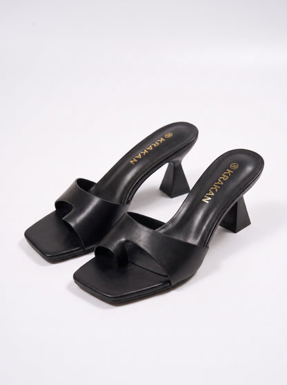 Mule Talon Milie-2 coloris Noir vue trois-quarts