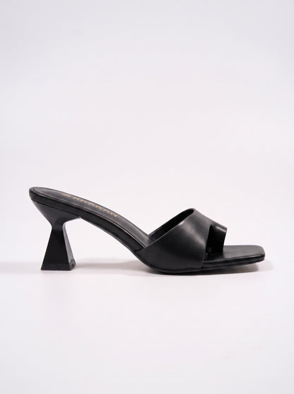 Mule Talon Milie-2 coloris Noir vue de profil