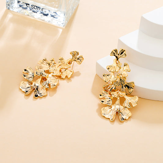 Boucles d’oreilles feuilles dorées