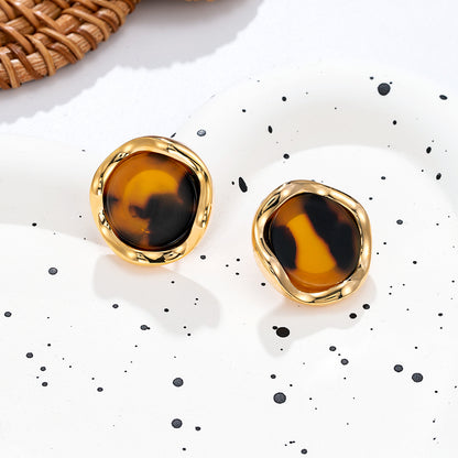 Boucles d'oreilles dorées tortoiseshell chic