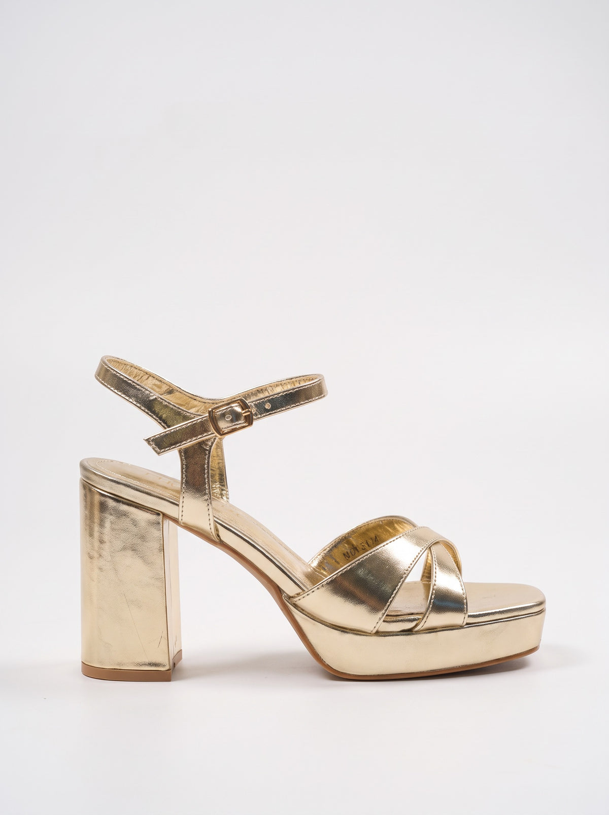 Sandale Talon Novella coloris Doré vue de profil