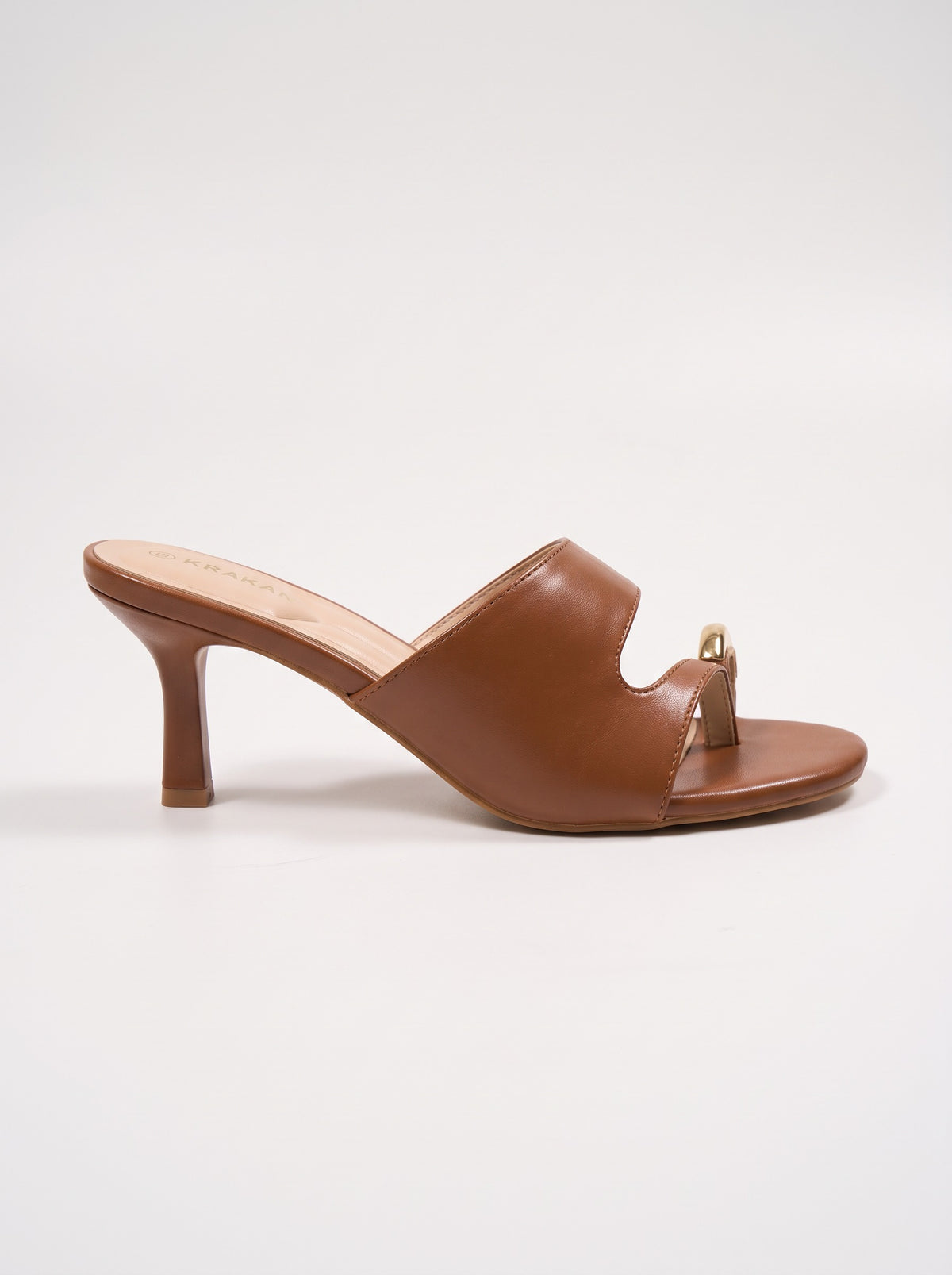 Mule Talon Ottavia coloris Camel vue de profil