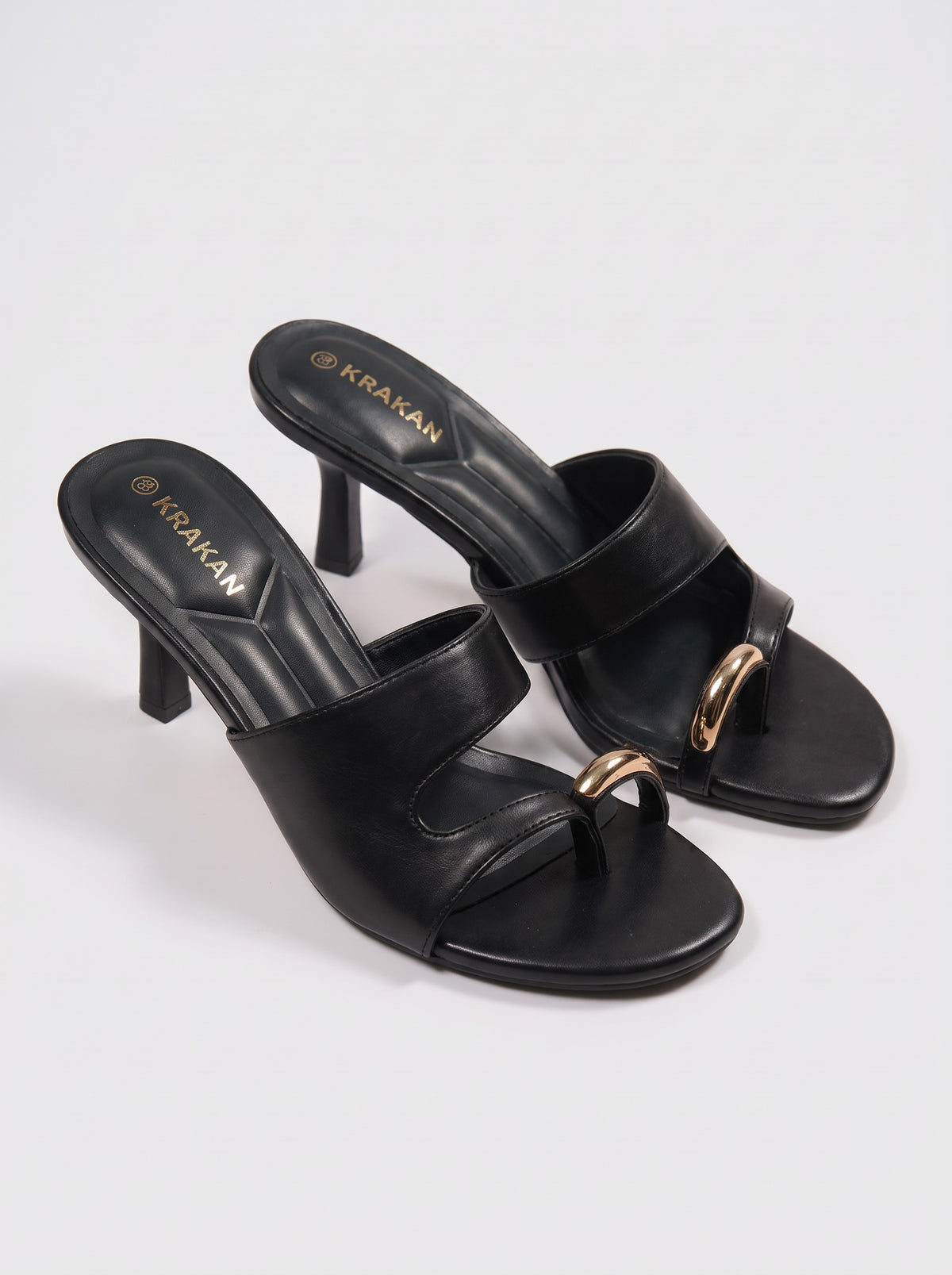 Mule Talon Ottavia coloris Noir vue trois-quarts