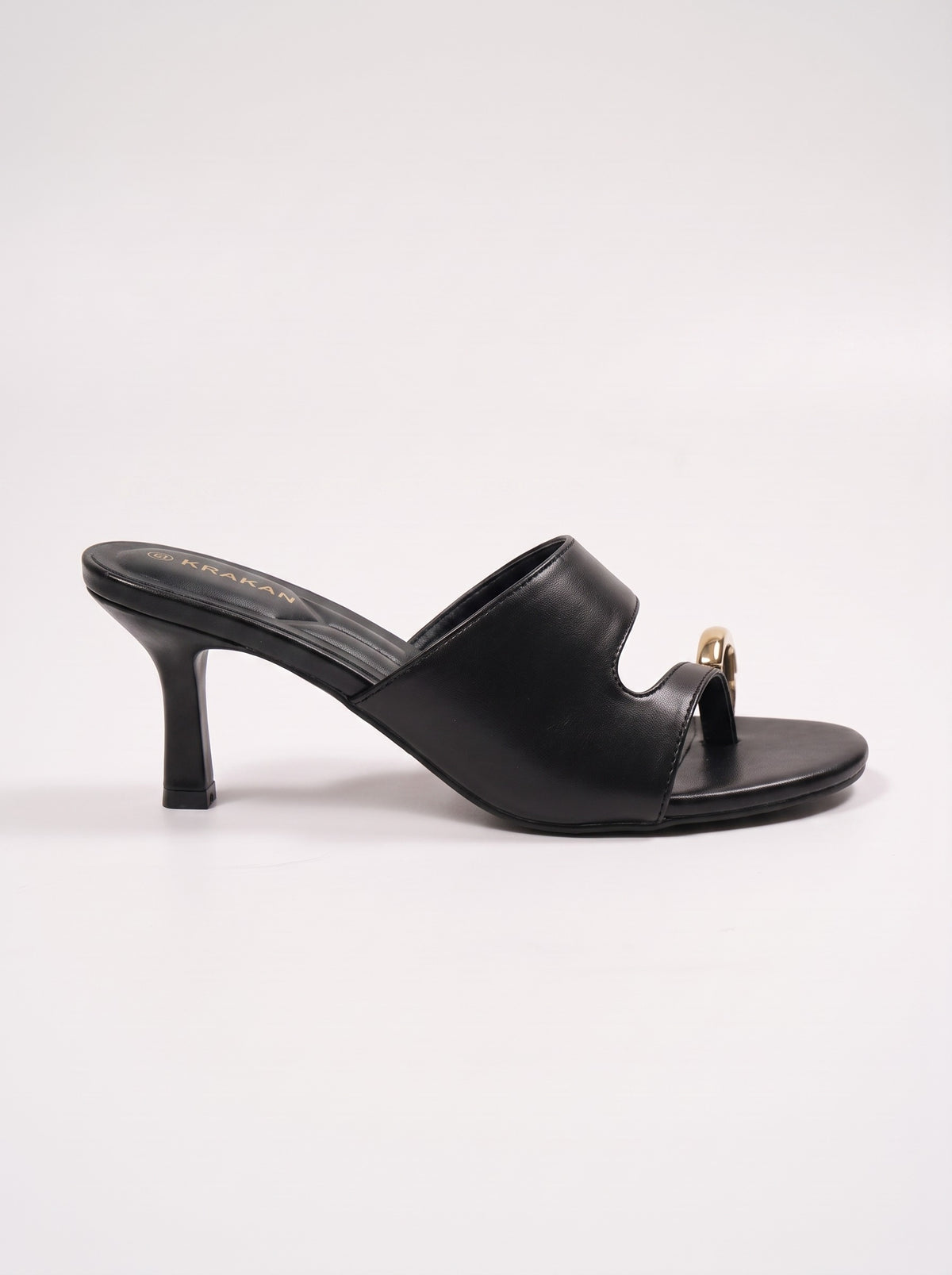 Mule Talon Ottavia coloris Noir vue de profil