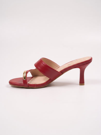 Mule Talon Ottavia coloris Bordeaux vue de profil