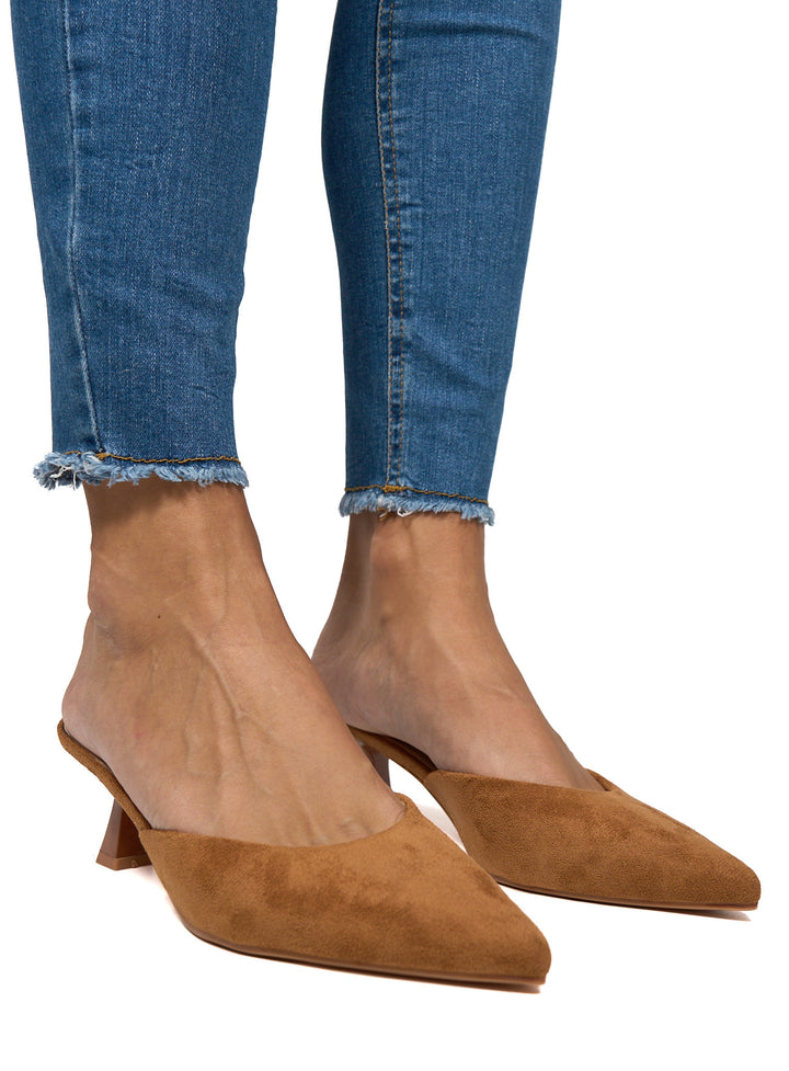 Mule talon Poe camel — guide pointure talon femme Influence Réunion