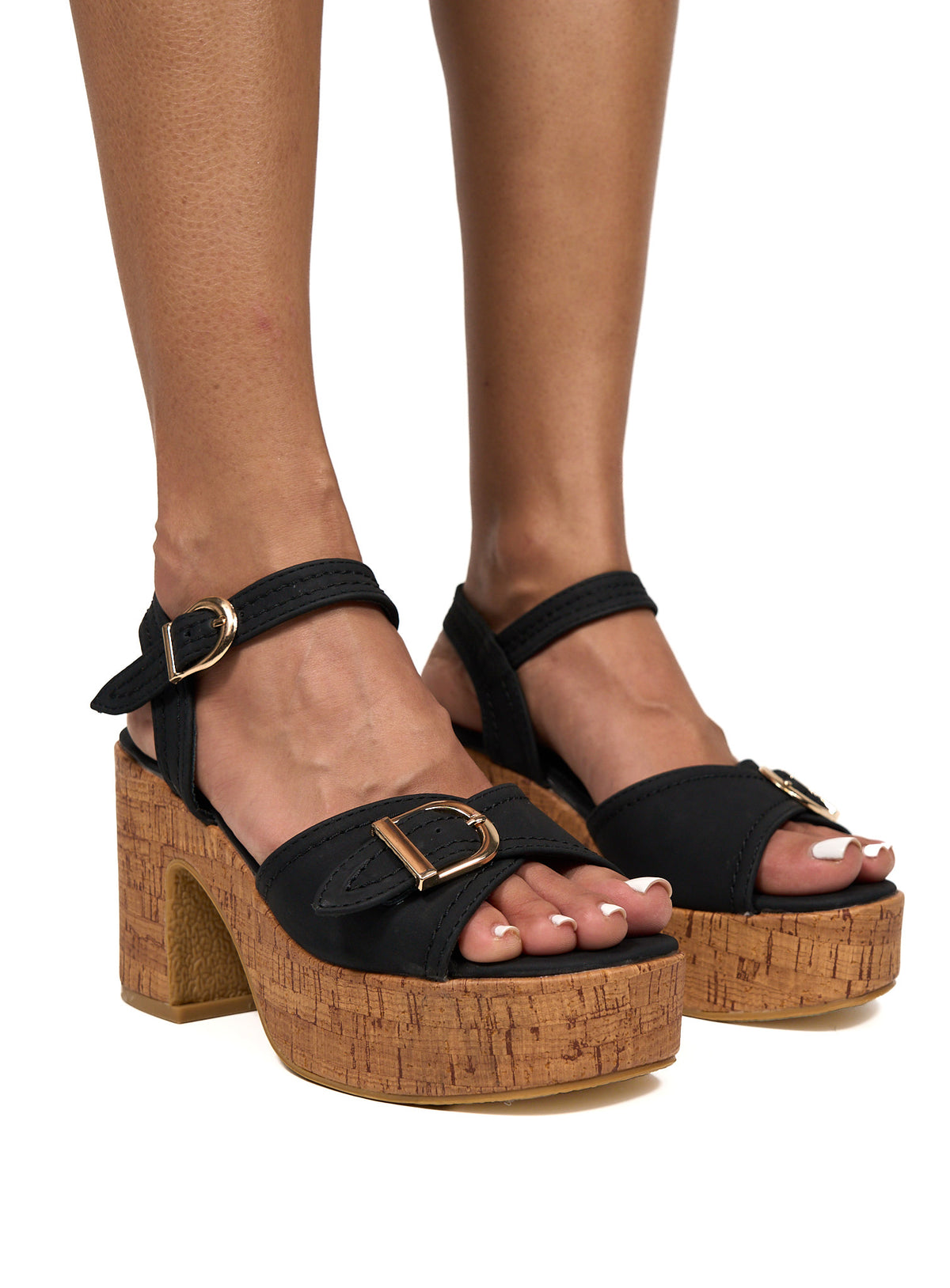 Sandale Talon Rezzan coloris noir sur fond blanc