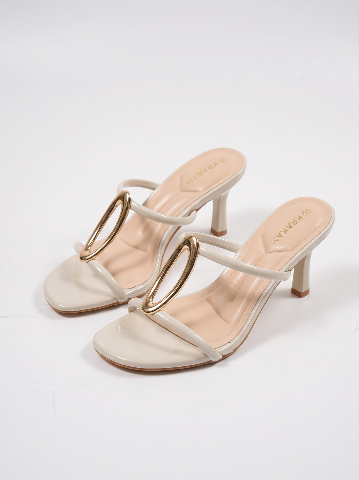 Mule Talon Rosabella coloris Blanc vue trois-quarts