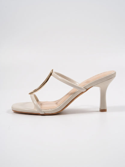 Mule Talon Rosabella coloris Blanc vue de profil