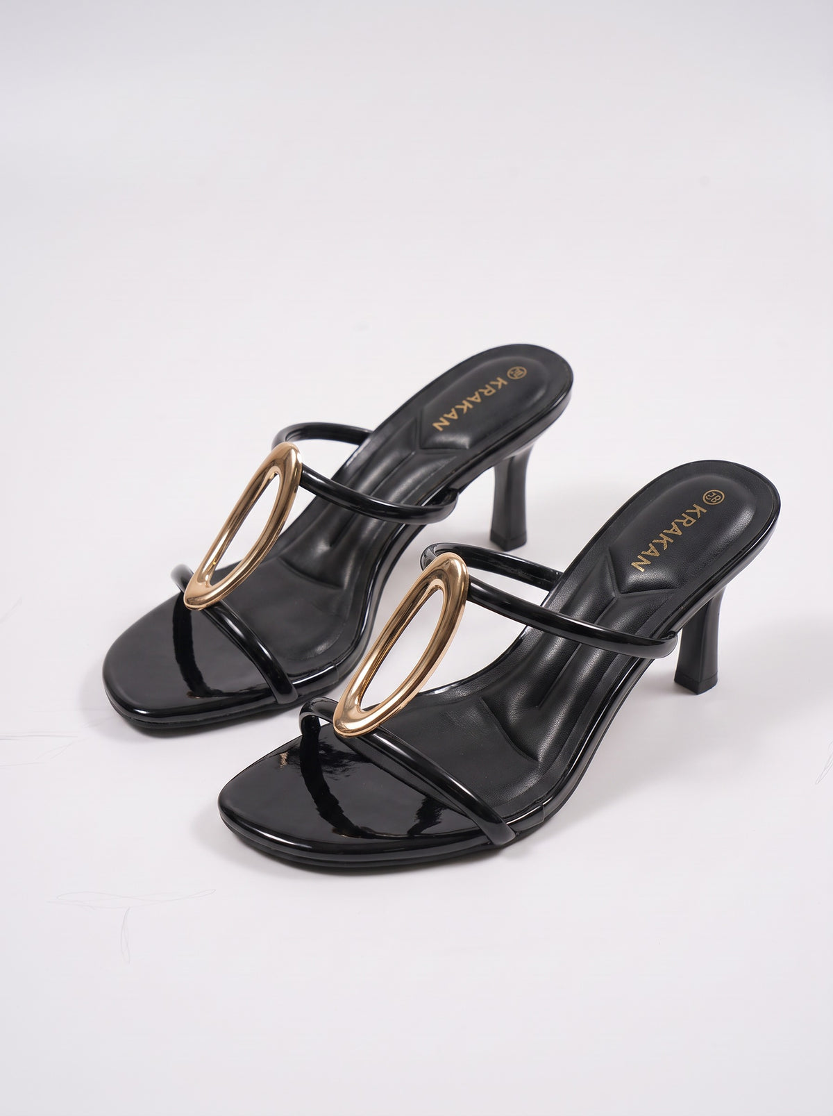 Mule Talon Rosabella coloris Noir vue trois-quarts