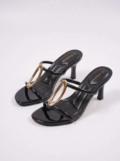 Mule Talon Rosabella coloris Noir vue trois-quarts