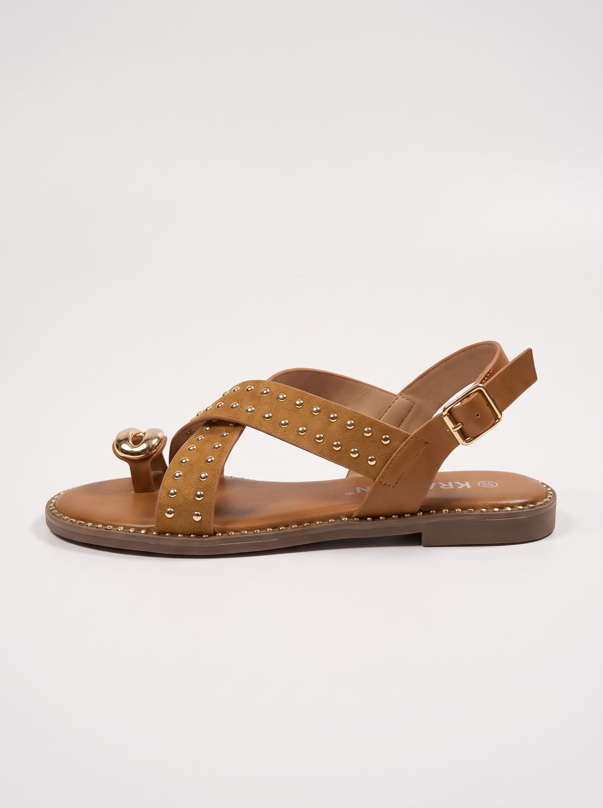Sandale Plat Saline-2 coloris Camel vue de profil