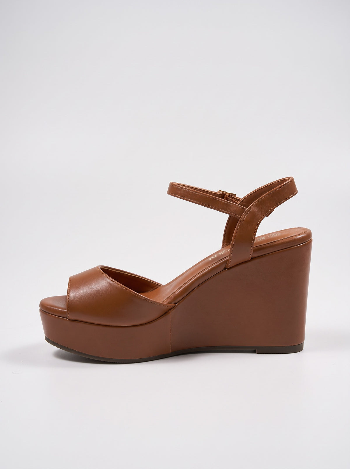 Sandale Compensé Silvania coloris Camel vue de profil
