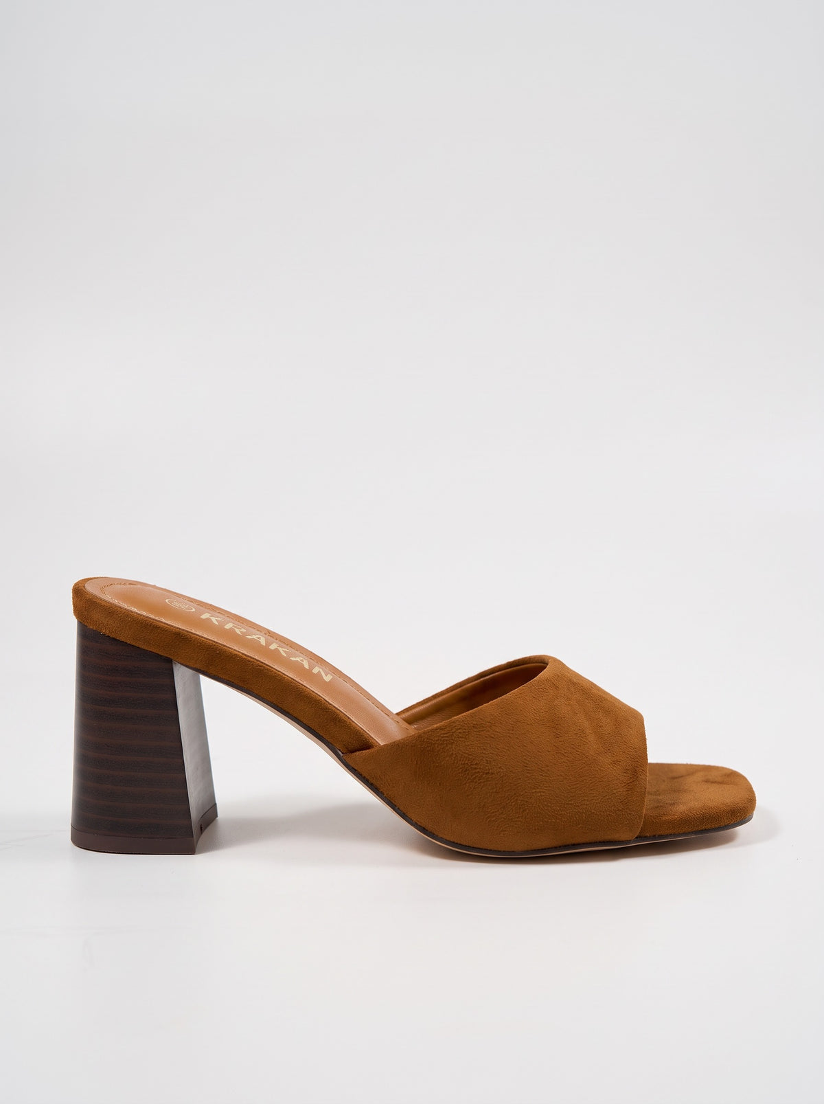 Mule Talon Soledad coloris Camel vue de profil