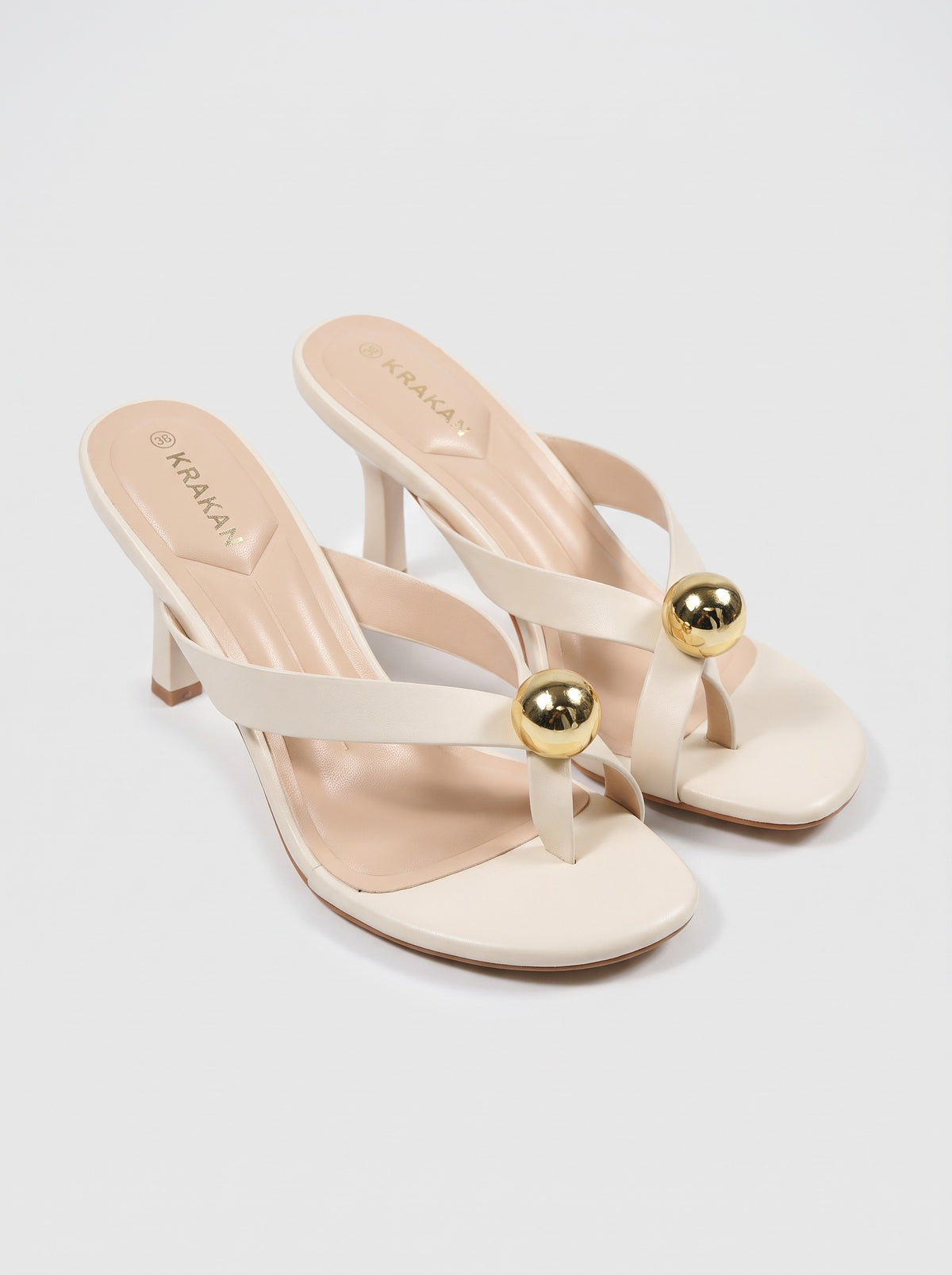 Mule Talon Sveva coloris Blanc vue trois-quarts