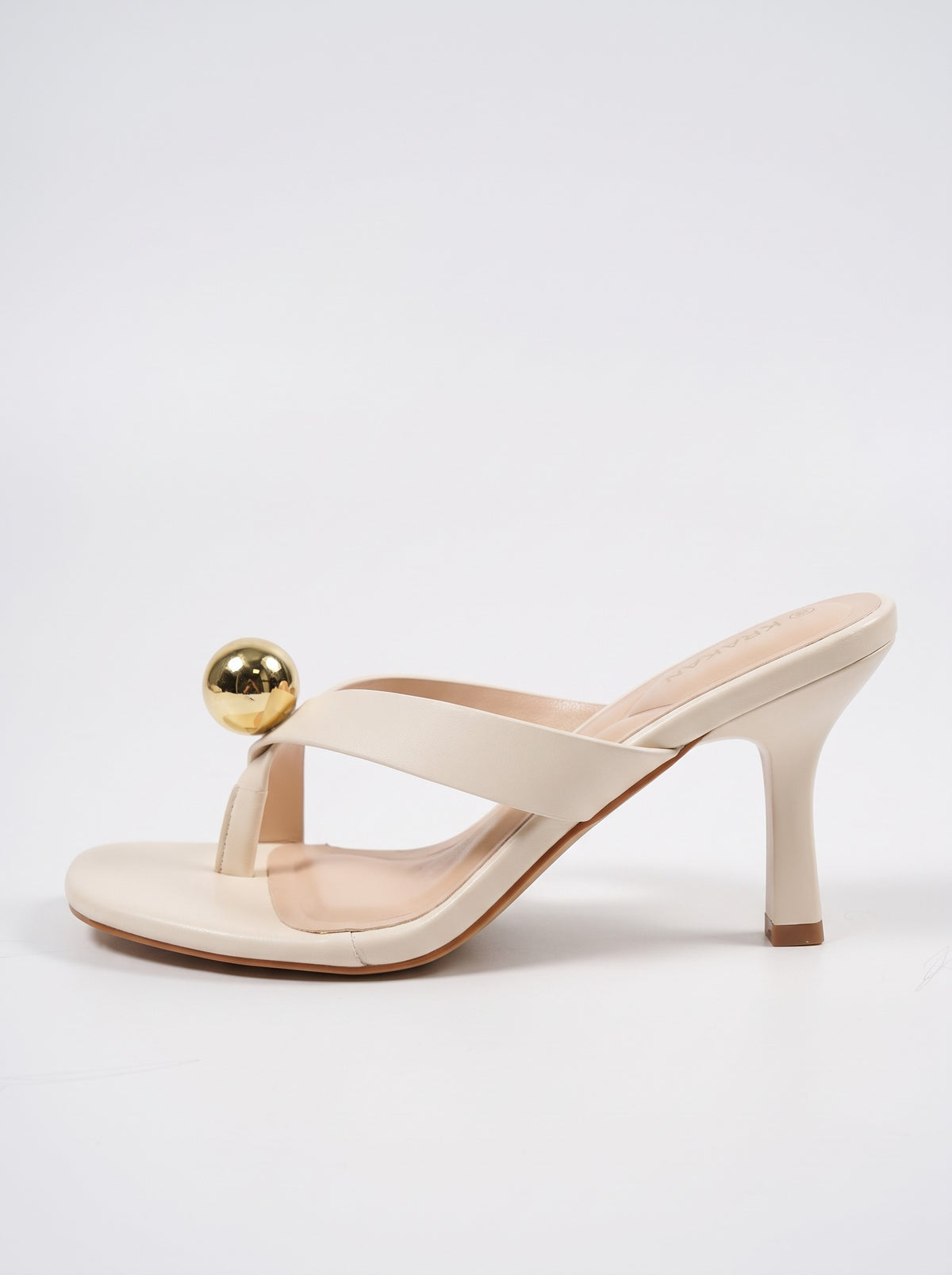 Mule Talon Sveva coloris Blanc vue de profil