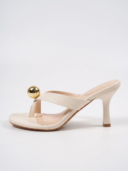 Mule Talon Sveva coloris Blanc vue de profil