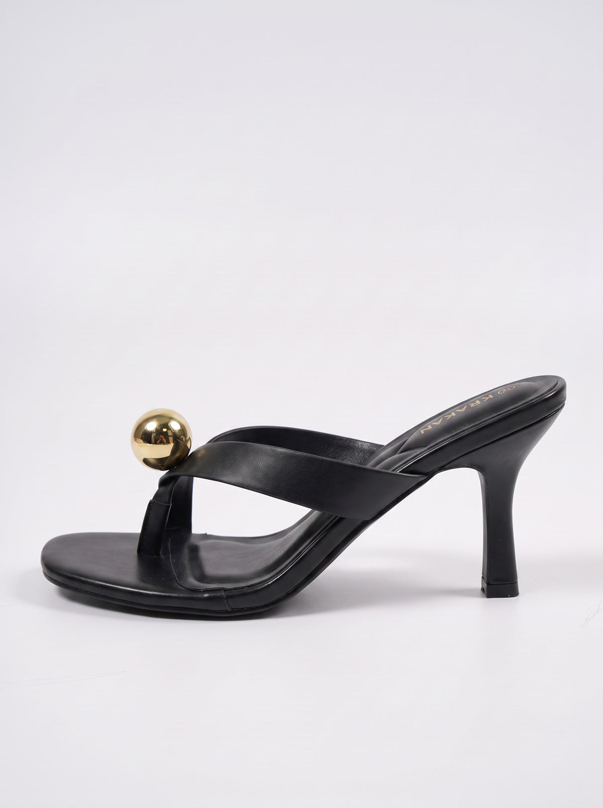 Mule Talon Sveva coloris Noir vue de profil