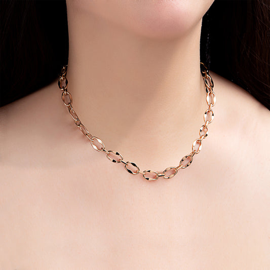 Collier chaîne maillons ovales dorés