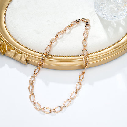 Collier chaîne maillons ovales dorés