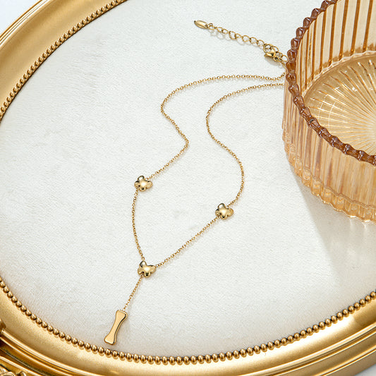 Collier chaîne papillons dorés pendentif