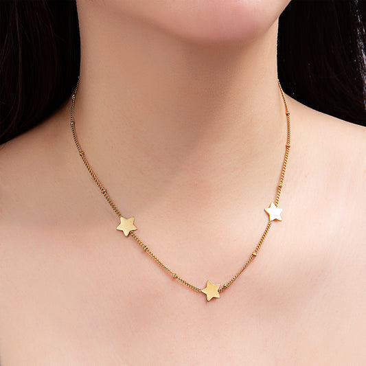 Collier doré étoiles fines chaîne