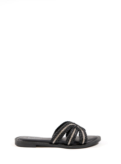 Mule Plate Malika - Influence Chaussure, Mules et Sandales, livraison Réunion 974 Noir / 36 Influence