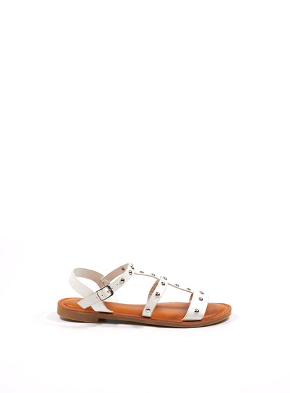 Sandale plate Nora ( nouvelle version ) - Influence Chaussure, Mules et Sandales, livraison Réunion 974 Blanc / 36 Influence
