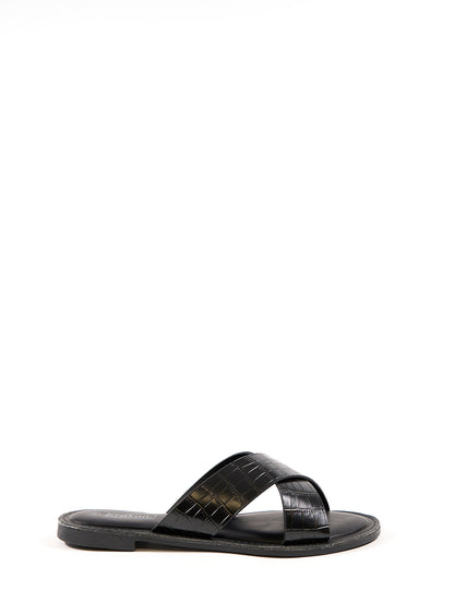 Mule Plate Rose - Influence Chaussure, Mules et Sandales, livraison Réunion 974 Noir / 36 Influence